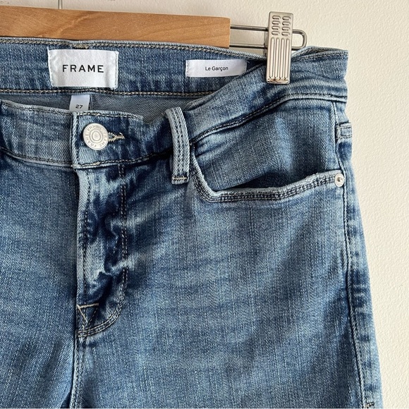 FRAME LE GARCON IN JADITE MID RISEBOYFRIEND | ANKLE LENGTH JEANS SIZE 27 - Picture 8 of 8